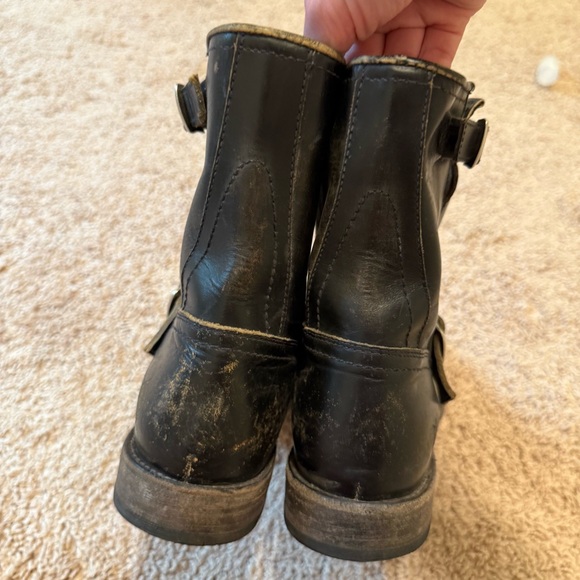 Frye Smith Engineer Distressed Buckle Leather Boots - Picture 5 of 8